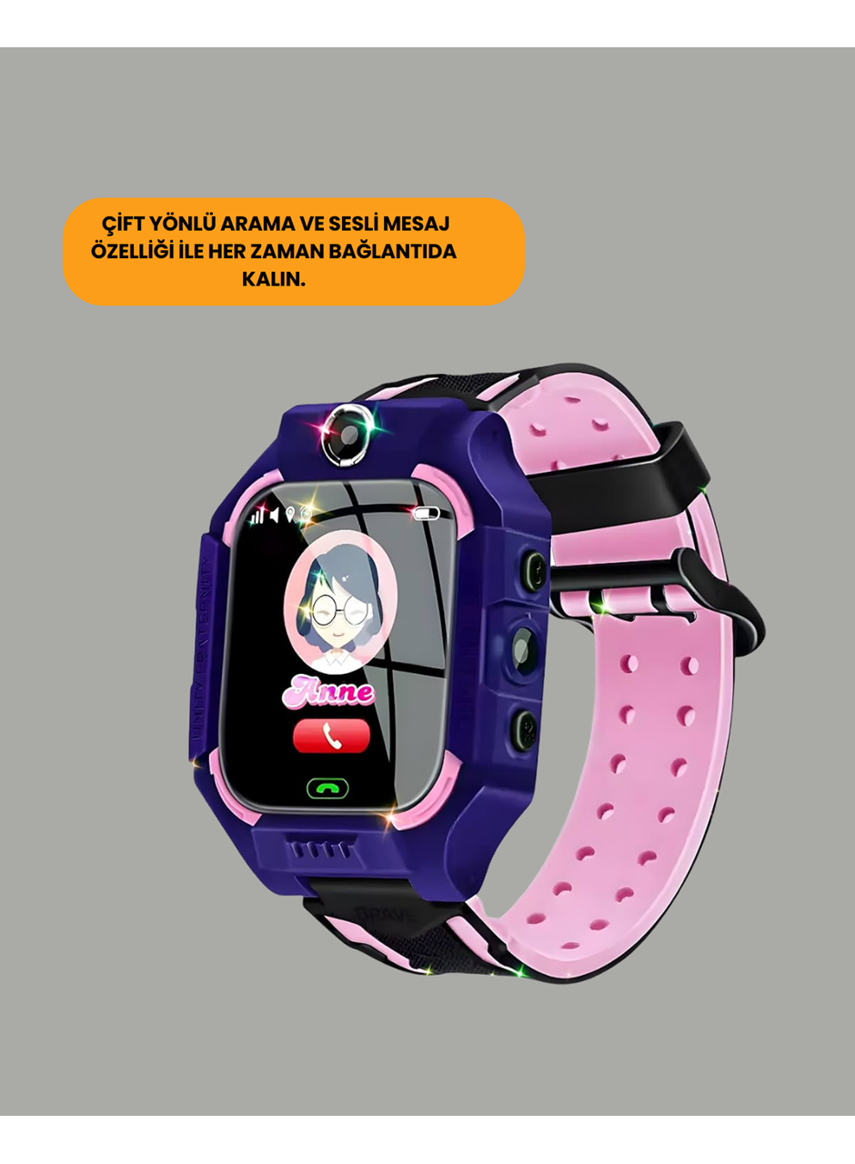 S10 Mor Akıllı Çocuk Saati Konum Takip ve Güvenlik Özellikli