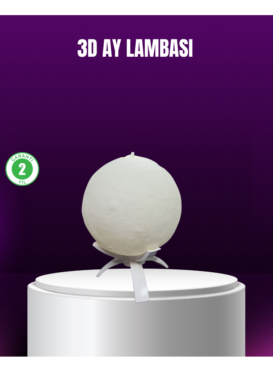 Şarjlı 3D Baskılı 16 Renk Ay Lambası  Stand