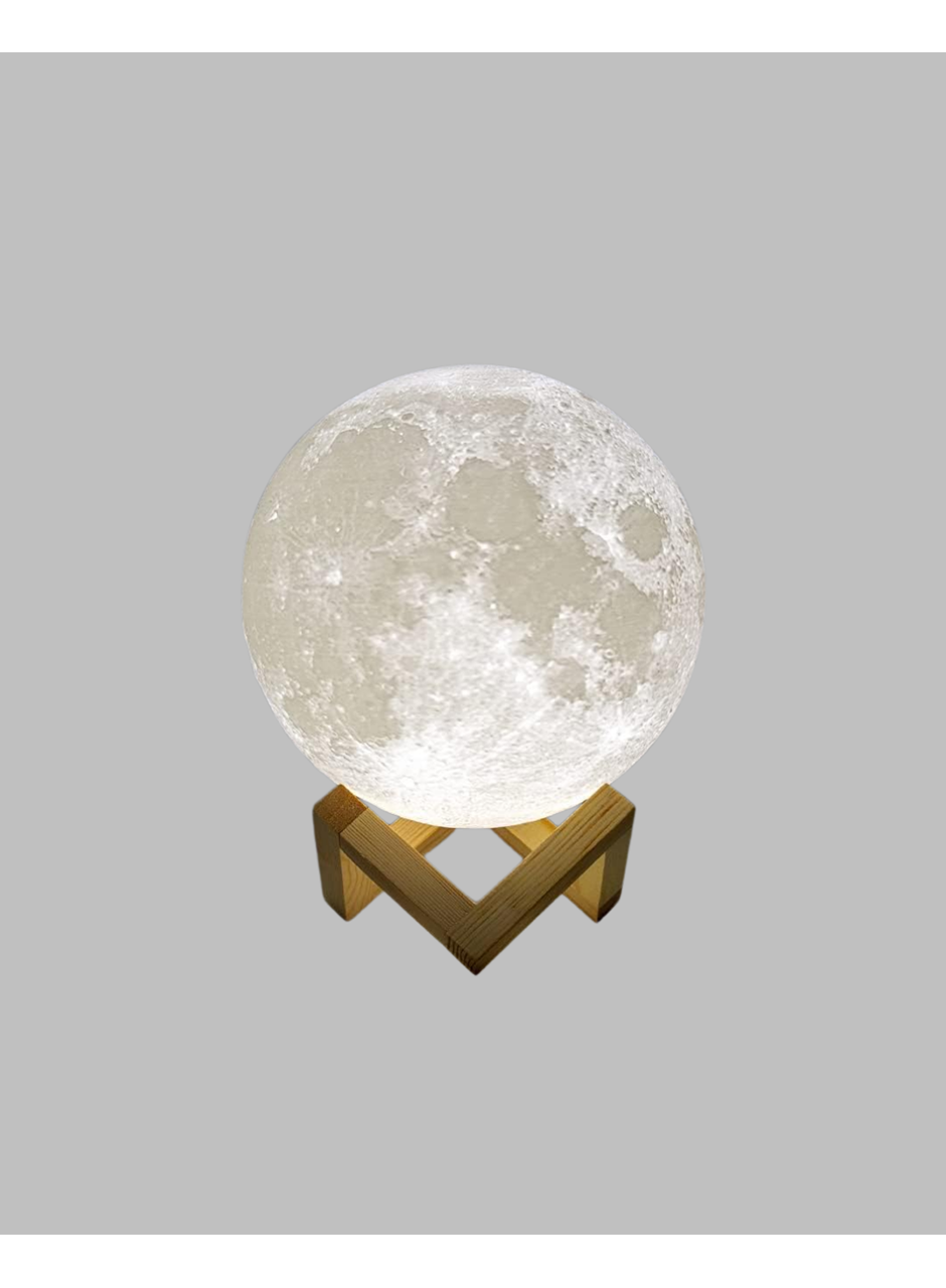 Şarjlı 3D Baskılı 16 Renk Ay Lambası  Stand