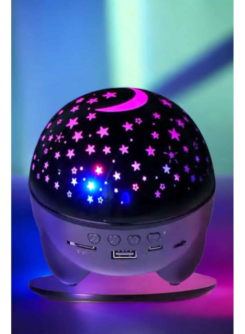 Gece Lambası Projeksiyon Görünümlü Şarjlı Yıldızlı Yuvarlak