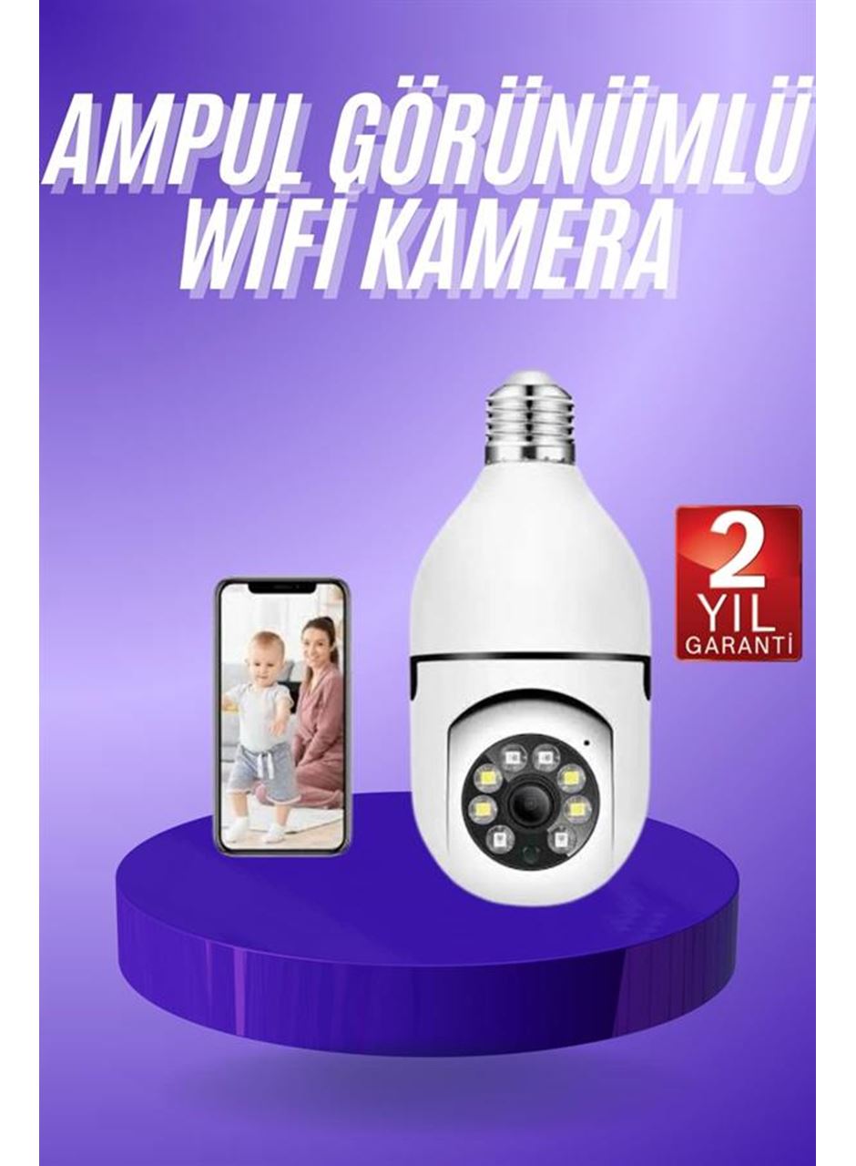 Güvenlik Kamerası Wi-Fi Özellikli 360 Derece Full Hd 1080p Ampül Kamera