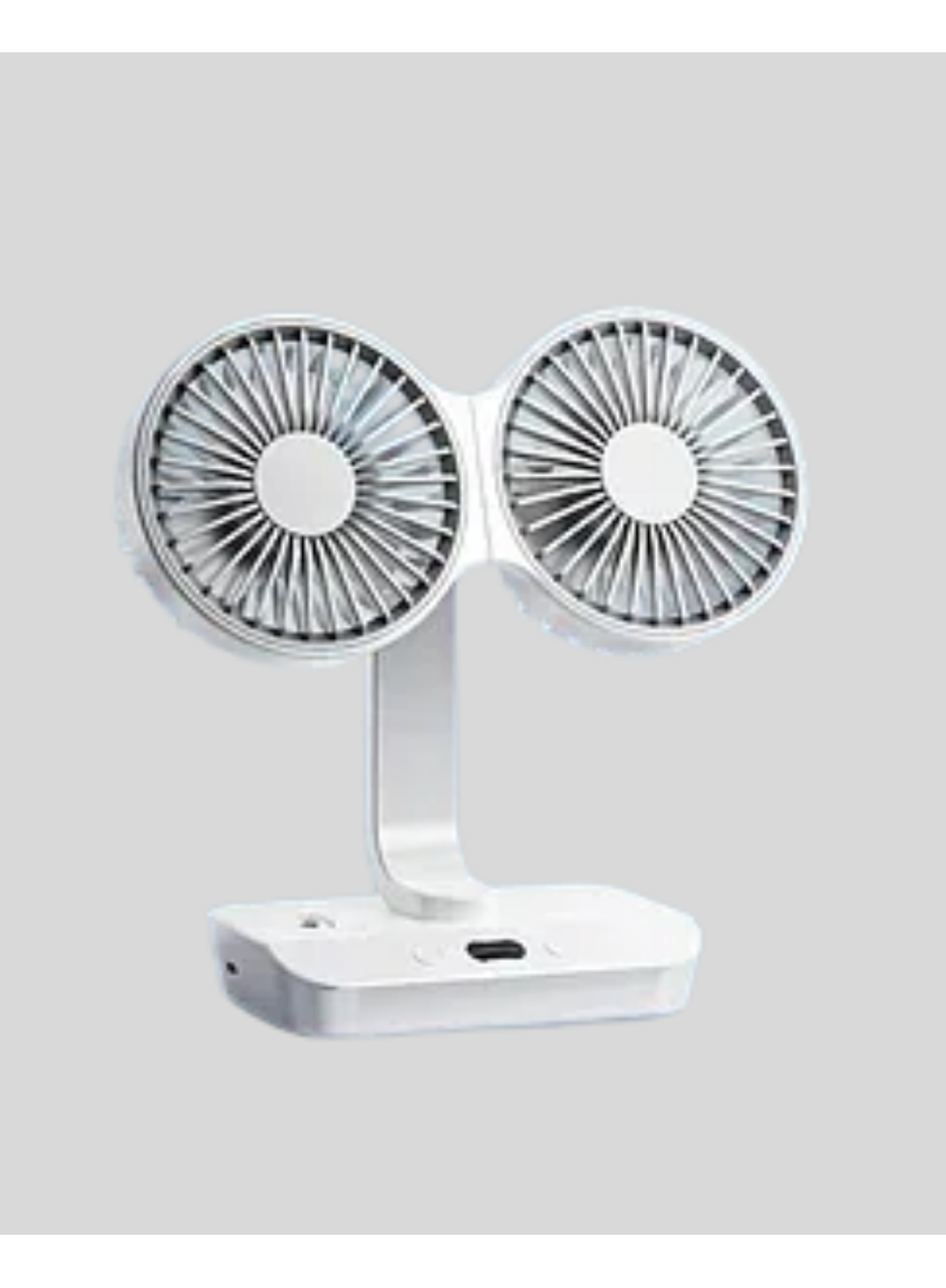 Çift Kafalı Masaüstü ve Duvar Tipi Sessiz USB Şarjlı Fan