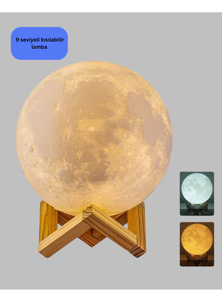 RGB Modlu 16 Renkli Ay Gece Lambası 3D Baskı