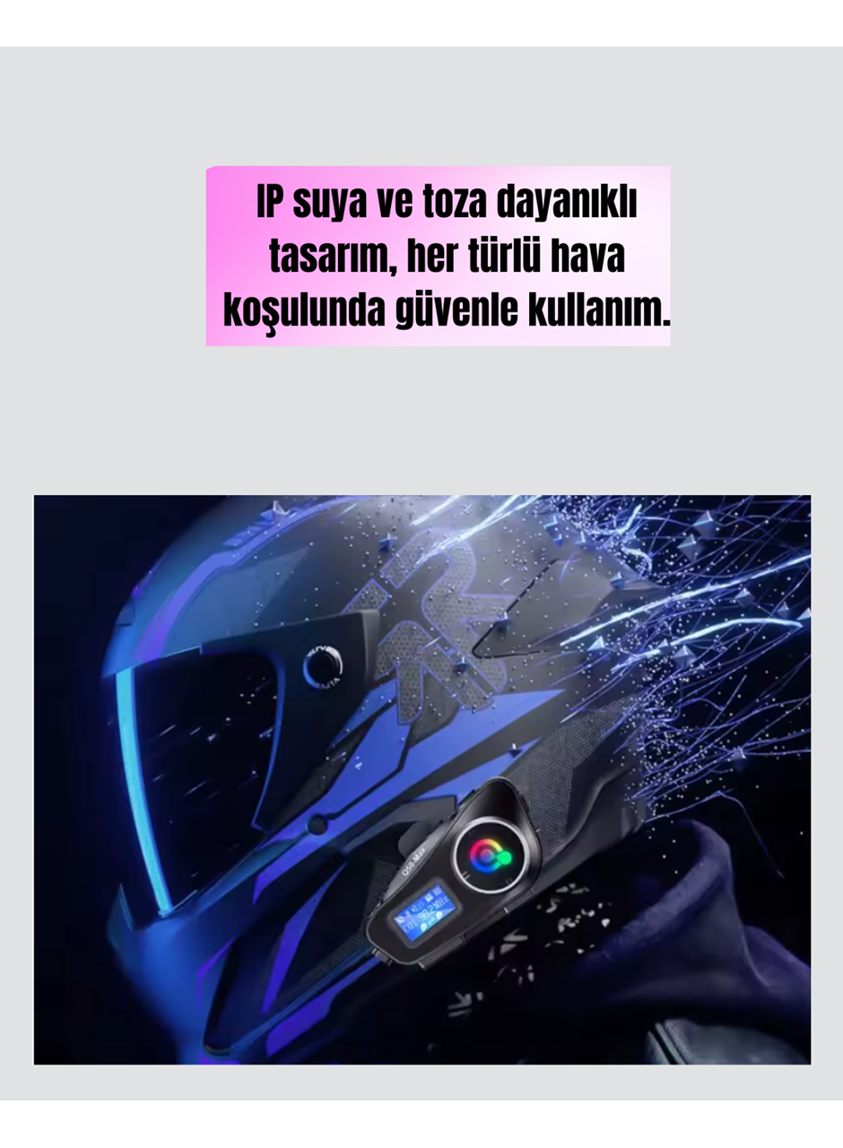 500 Metre İnterkom Mesafeli Kask Kulaklığı Gürültü Engelleyici