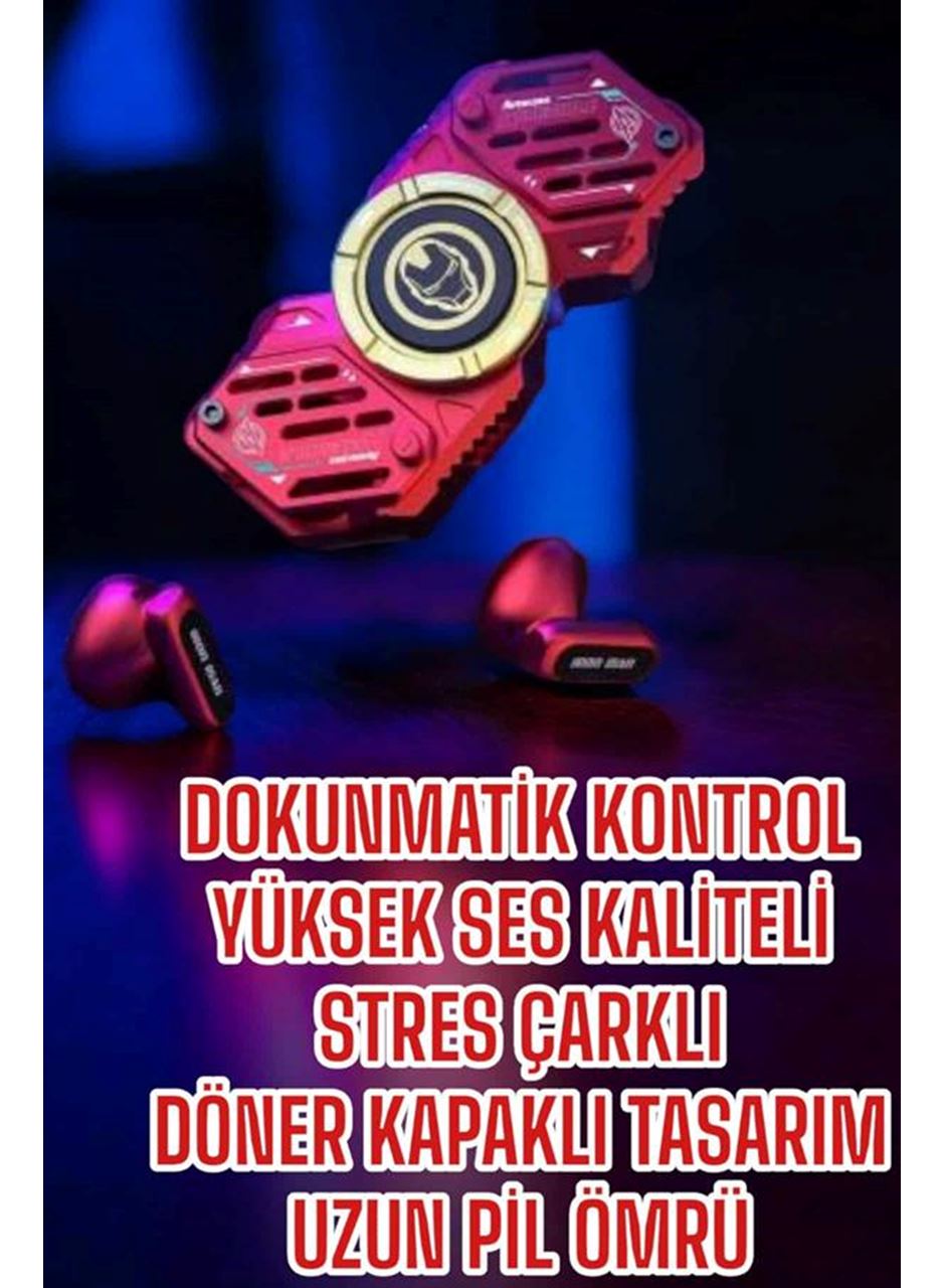 Stres Çarklı Bluetooth Kulaklık Kablosuz Kırmızı Yüksek Ses Kaliteli