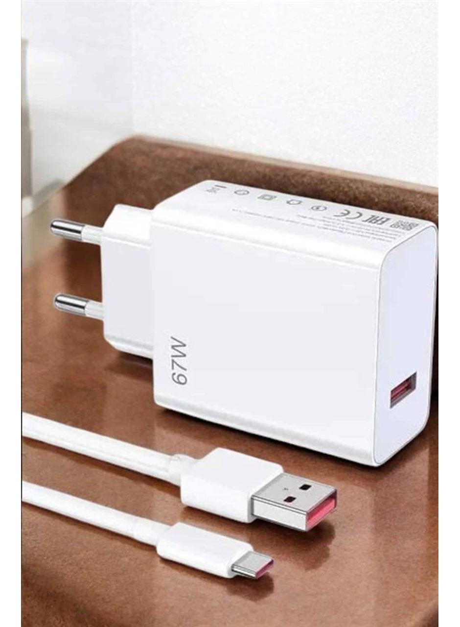 Şarj Aleti 67W Hızlı Şarj Turbo Type-C Uyumlu Şarj Adaptörü Kablosu