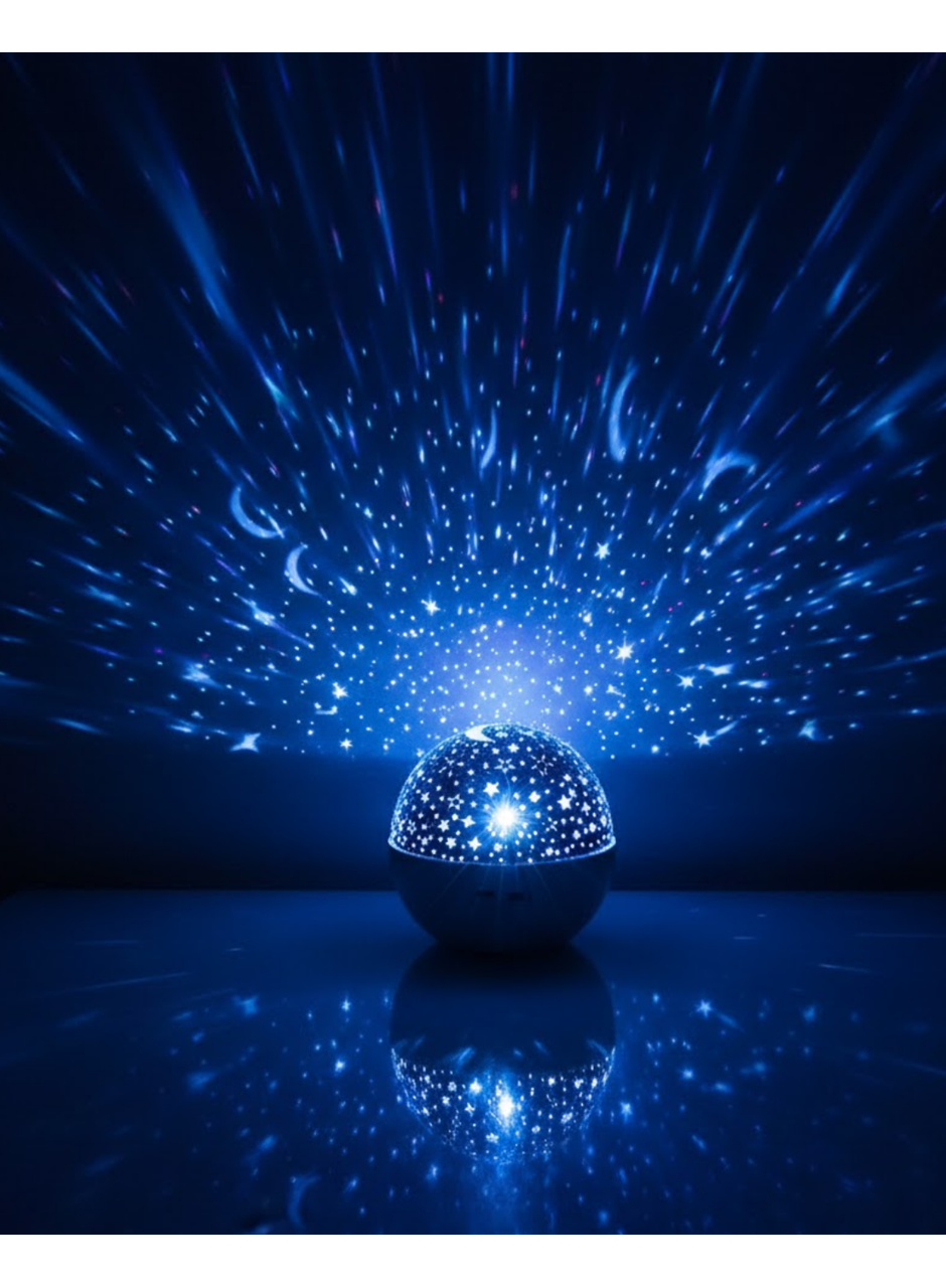 Müzikli Yıldız Yansıtmalı Dekoratif Gece Lambası