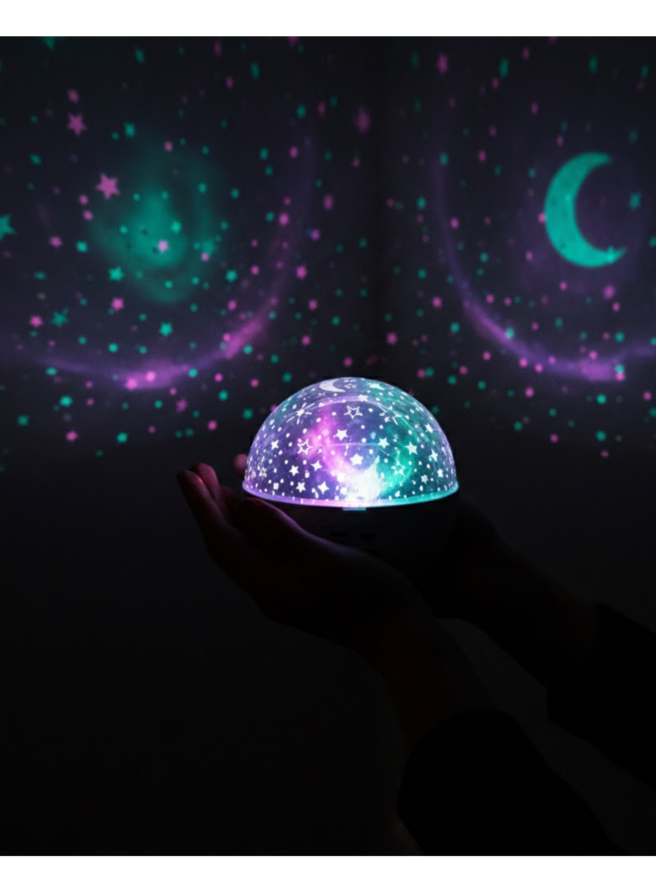 Fişli Yıldız Projektör Lamba Hoparlörlü Gece Işığı