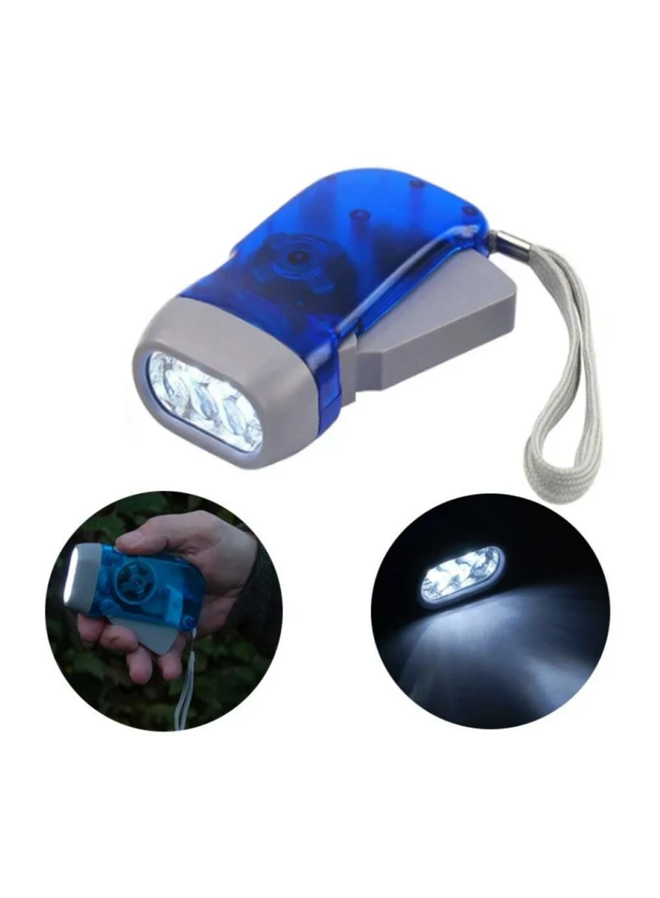 Kendiliğinden Şarjlı El Feneri Pilsiz Dinamolu 3 LED Taşınabilir