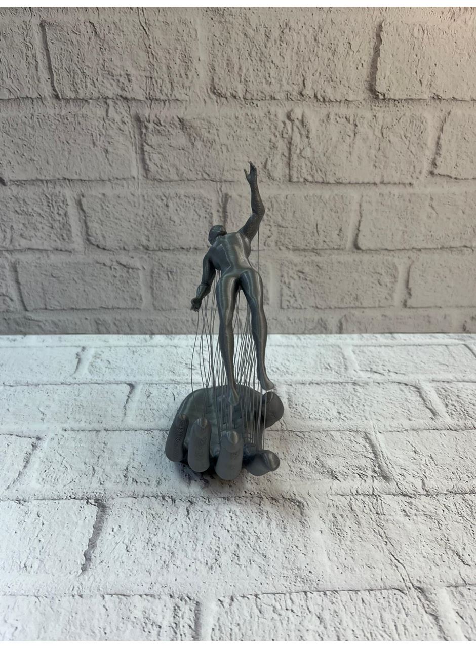 3D El İnsan Figürü Gri Soyut Modern Dekoratif Biblo