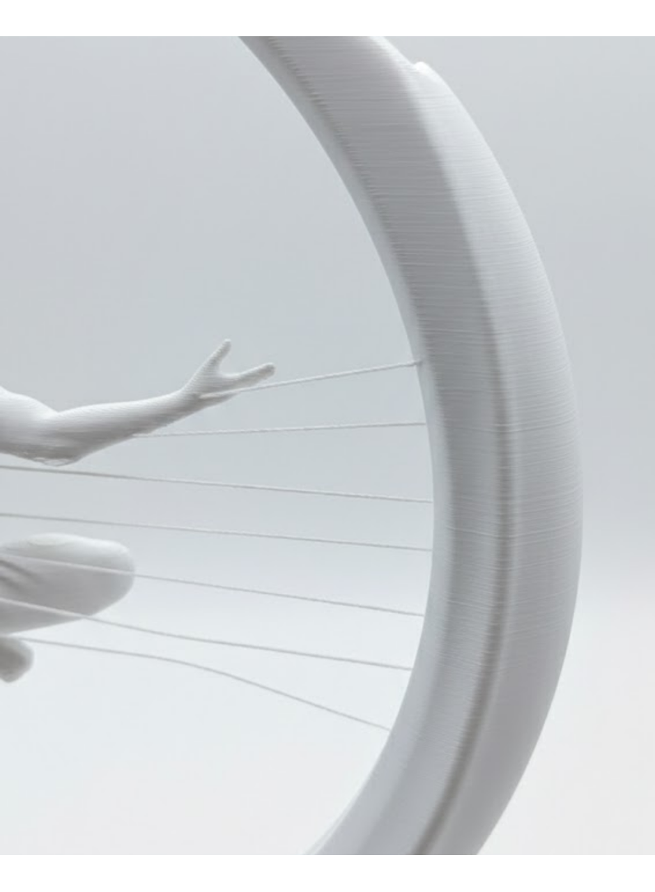 3D Zen Heykeli Modern Ay Tasarımlı Meditasyon Biblosu