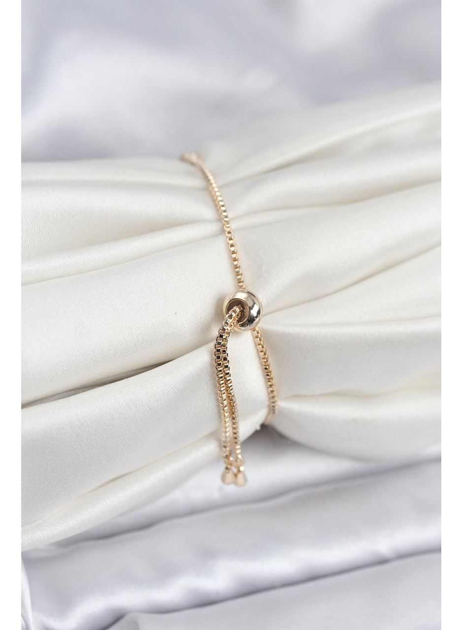 Baget Zirkon Taşlı Çiçek Model Gold Renk Asansörlü Kadın Bileklik