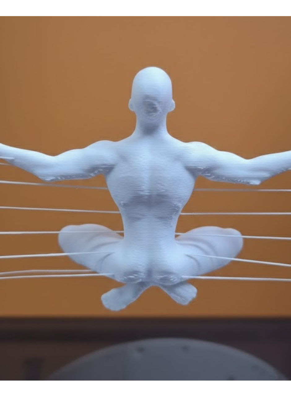 3D Zen Heykeli Ay Formlu Meditasyon Yapan İnsan Figürü Dekor