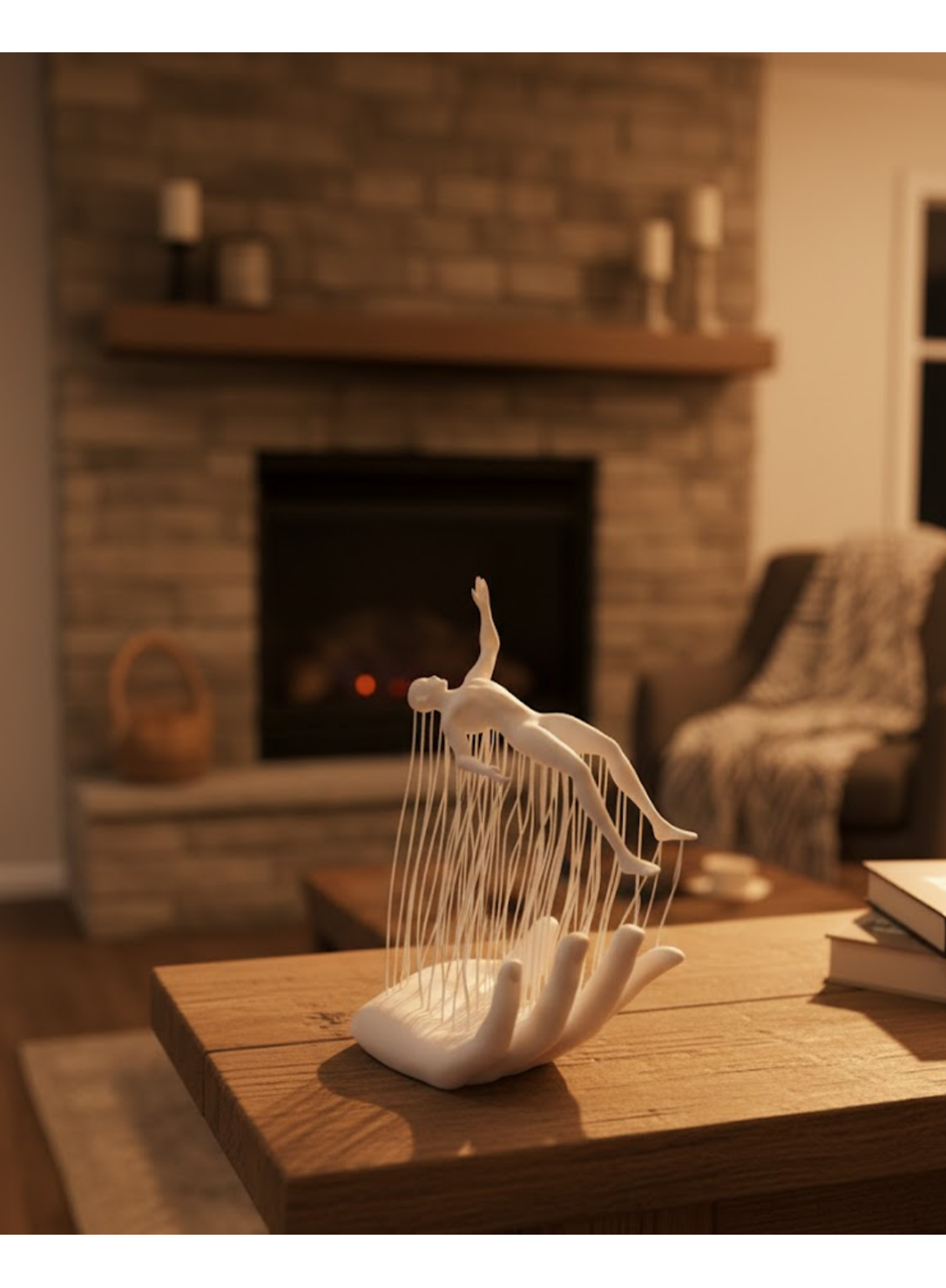 3D El İnsan Figürü Beyaz İskandinav Tarzı Dekoratif Obje