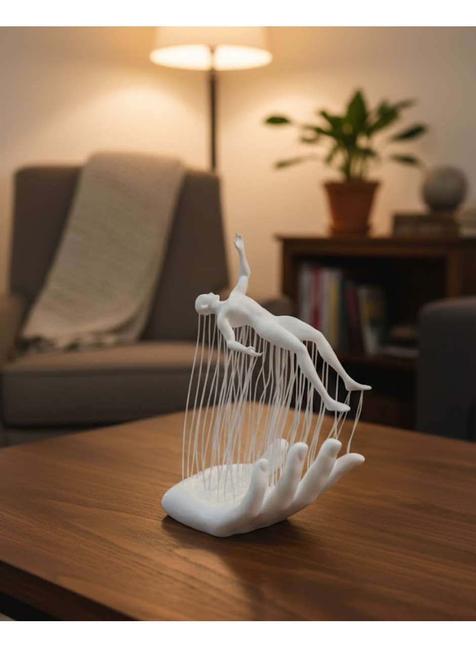 3D El İnsan Figürü Beyaz Modern Sanatsal Dekoratif Biblo