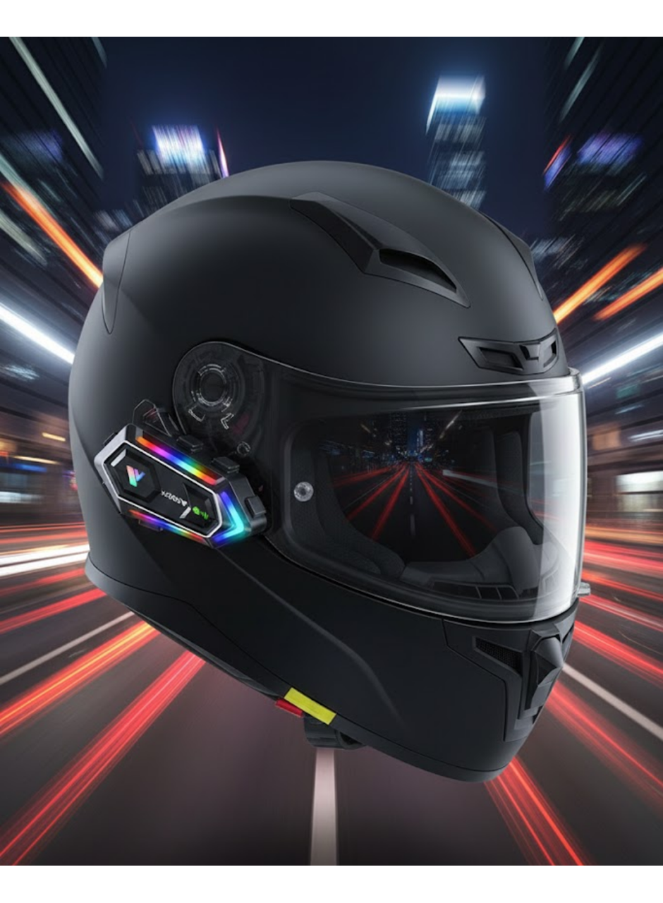 Çift Telefon Destekli Motosiklet Kask Bluetooth Kulaklık