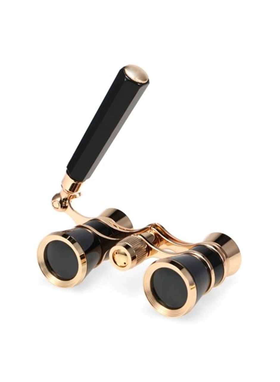 Nefis Işlemeli, Tiyatro / Opera Dürbünü 3x25 Prinç Metal Kaplamalı Retro Siyah (