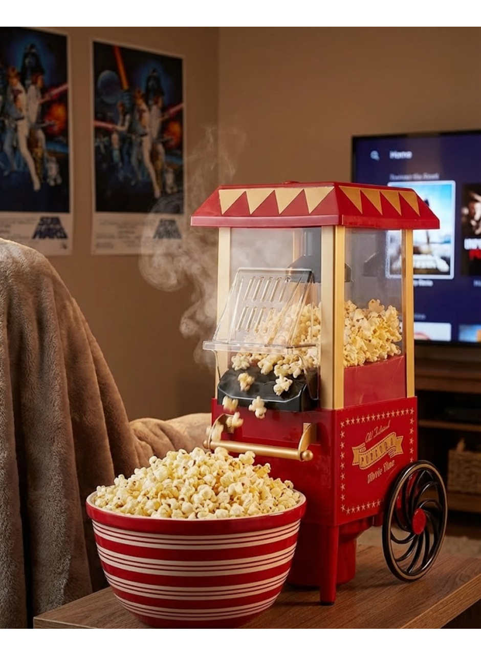 Nostaljik Tasarımlı Yağsız Mısır Patlatma Makinesi