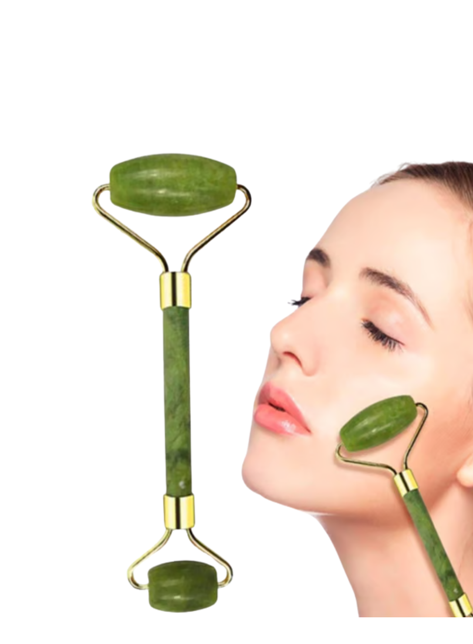 Doğal Yeşim Roller ve Gua Sha Yüz Şekillendirme Seti