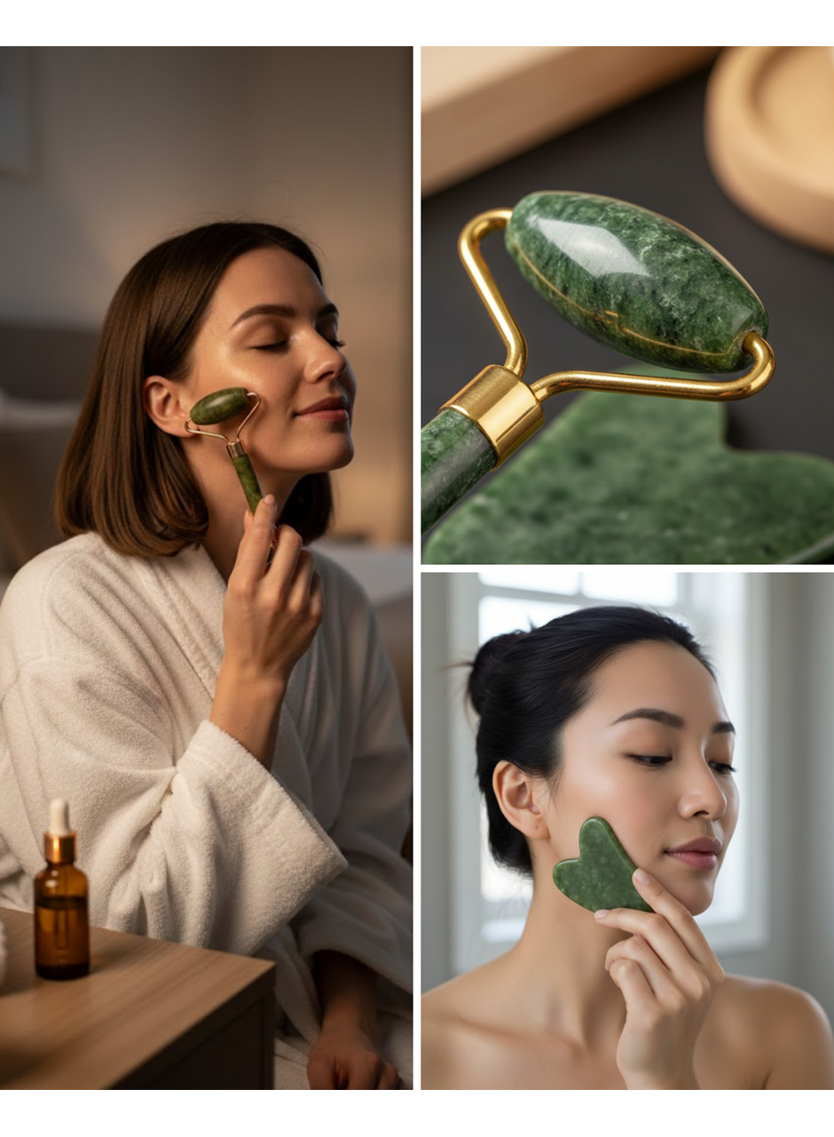 Yüz Masaj Aleti Roller ve Gua Sha 2li Set