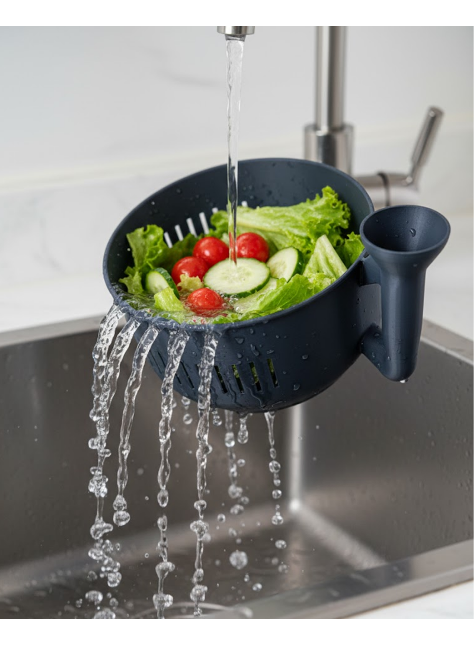 Çok Amaçlı Sebze Yıkayıcı Ergonomik Tasarım Süzgeçli Mutfak Kabı