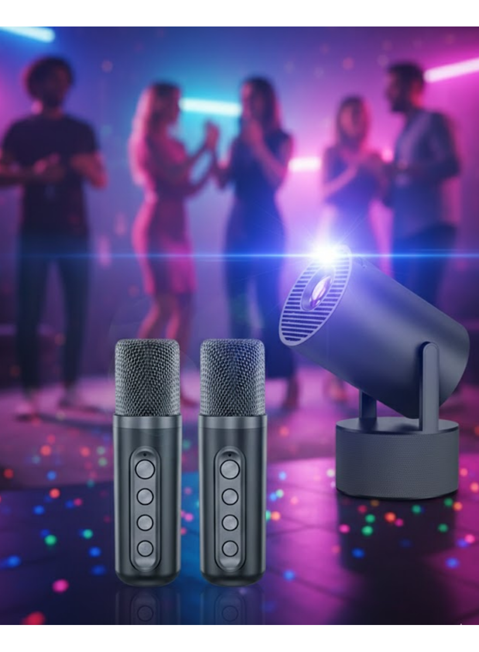 Android Sistemli Projeksiyon Kareoke Cihazı 180° Döner Başlıklı