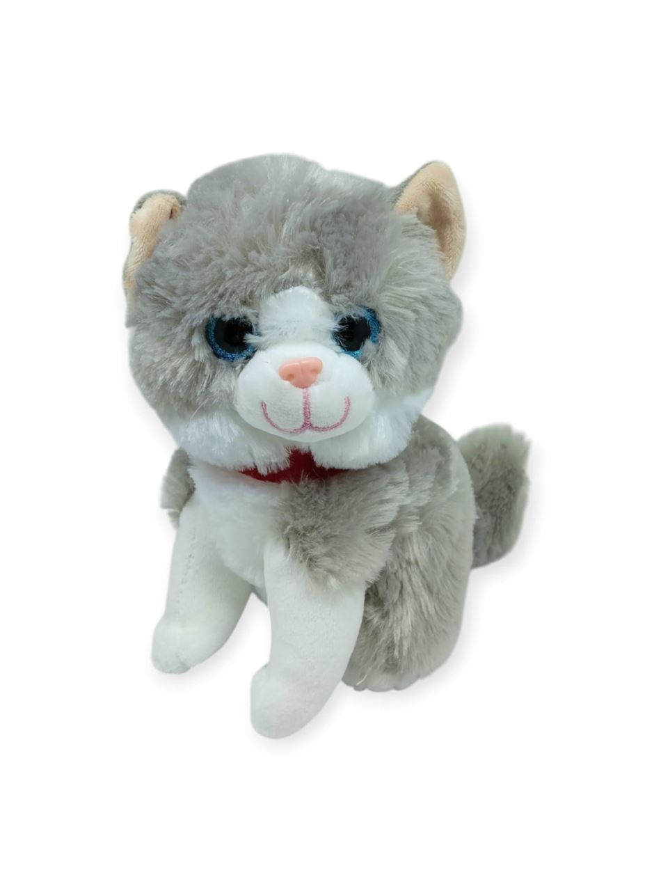 Sesli Peluş Kedi 25 cm - Gri