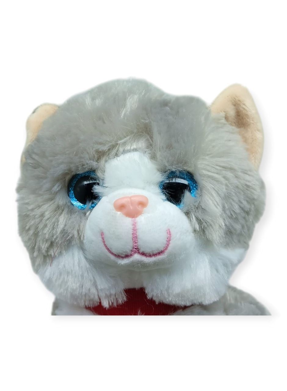 Sesli Peluş Kedi 25 cm - Gri