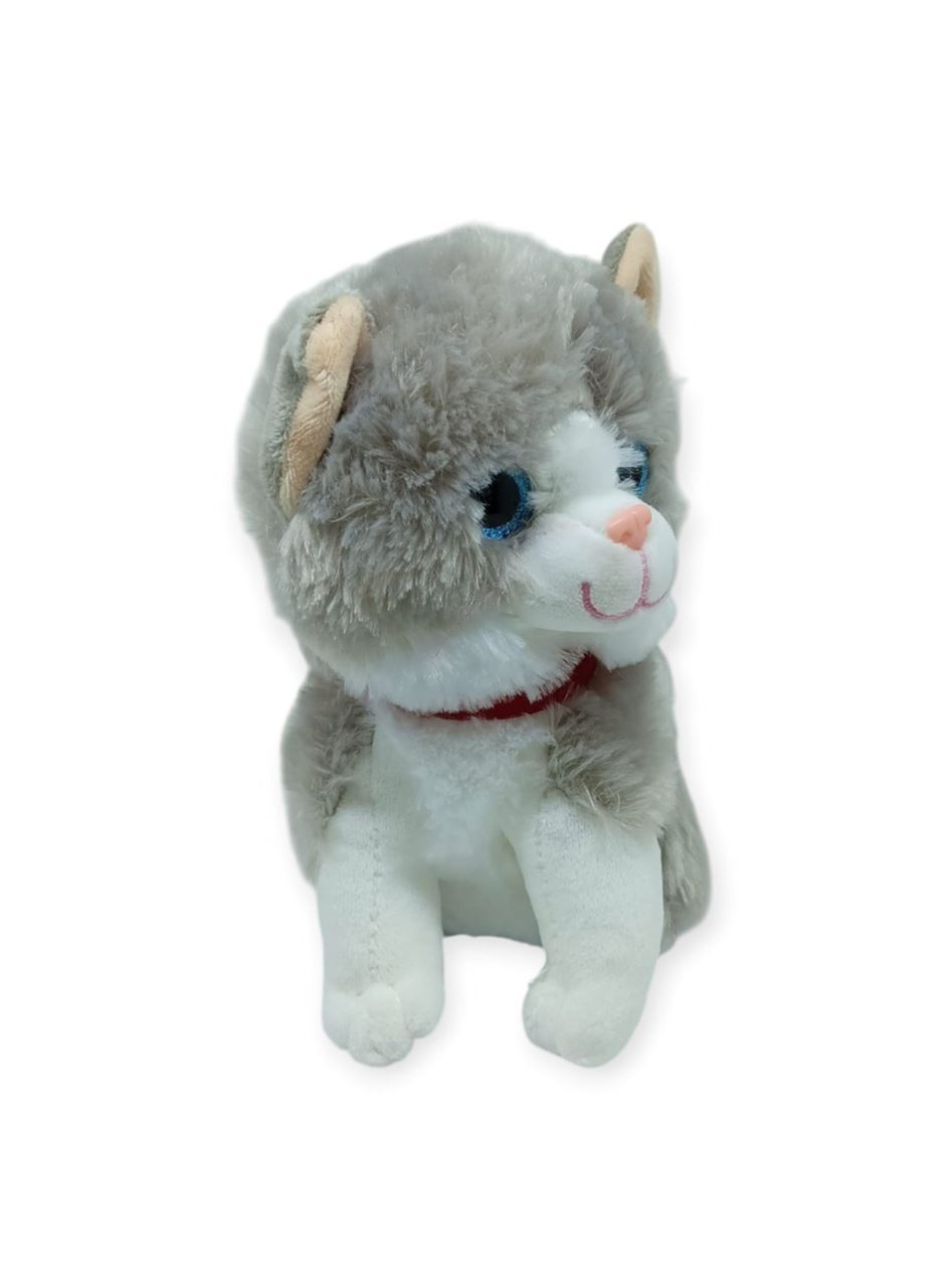 Sesli Peluş Kedi 25 cm - Gri