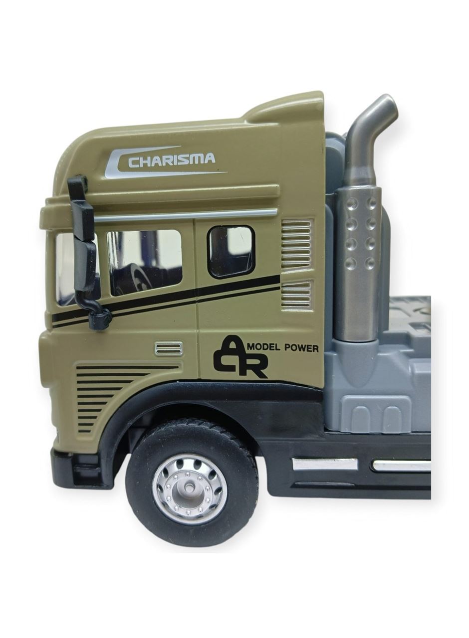 Metal Tır 1:24 - Sesli Işıklı Kum Taşıyıcı Tır 39 cm - Haki