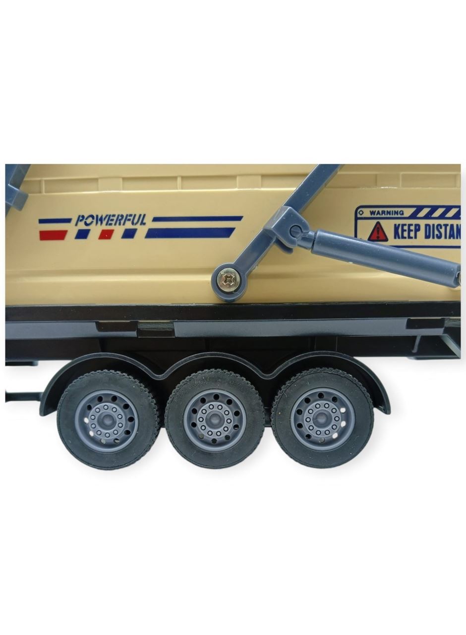 Metal Tır 1:24 - Sesli Işıklı Kum Taşıyıcı Tır 39 cm - Haki