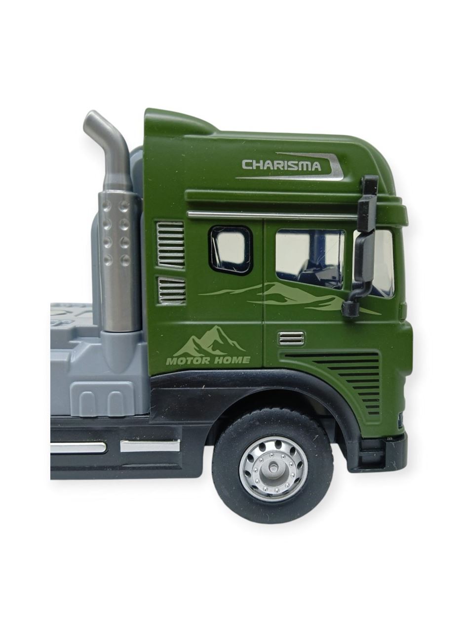 Metal Tır 1:24 - Sesli Işıklı Karavan Tır 39 cm - Yeşil