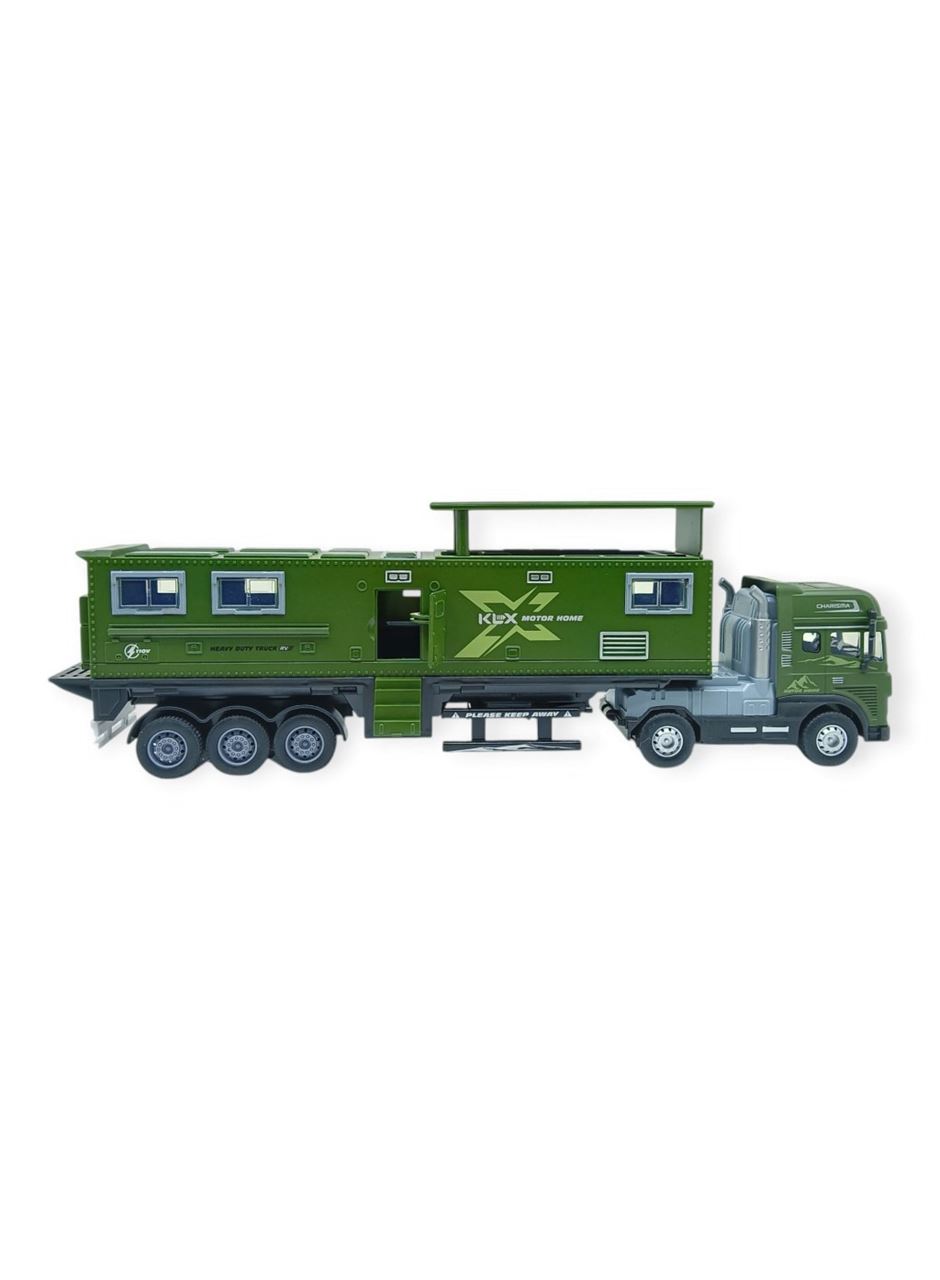 Metal Tır 1:24 - Sesli Işıklı Karavan Tır 39 cm - Yeşil