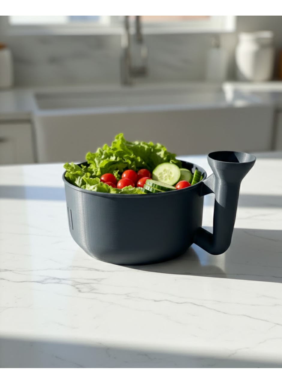 Pratik Sebze Yıkayıcı Süzgeçli Hazneli Ergonomik Saplı Mutfak Yardımcısı