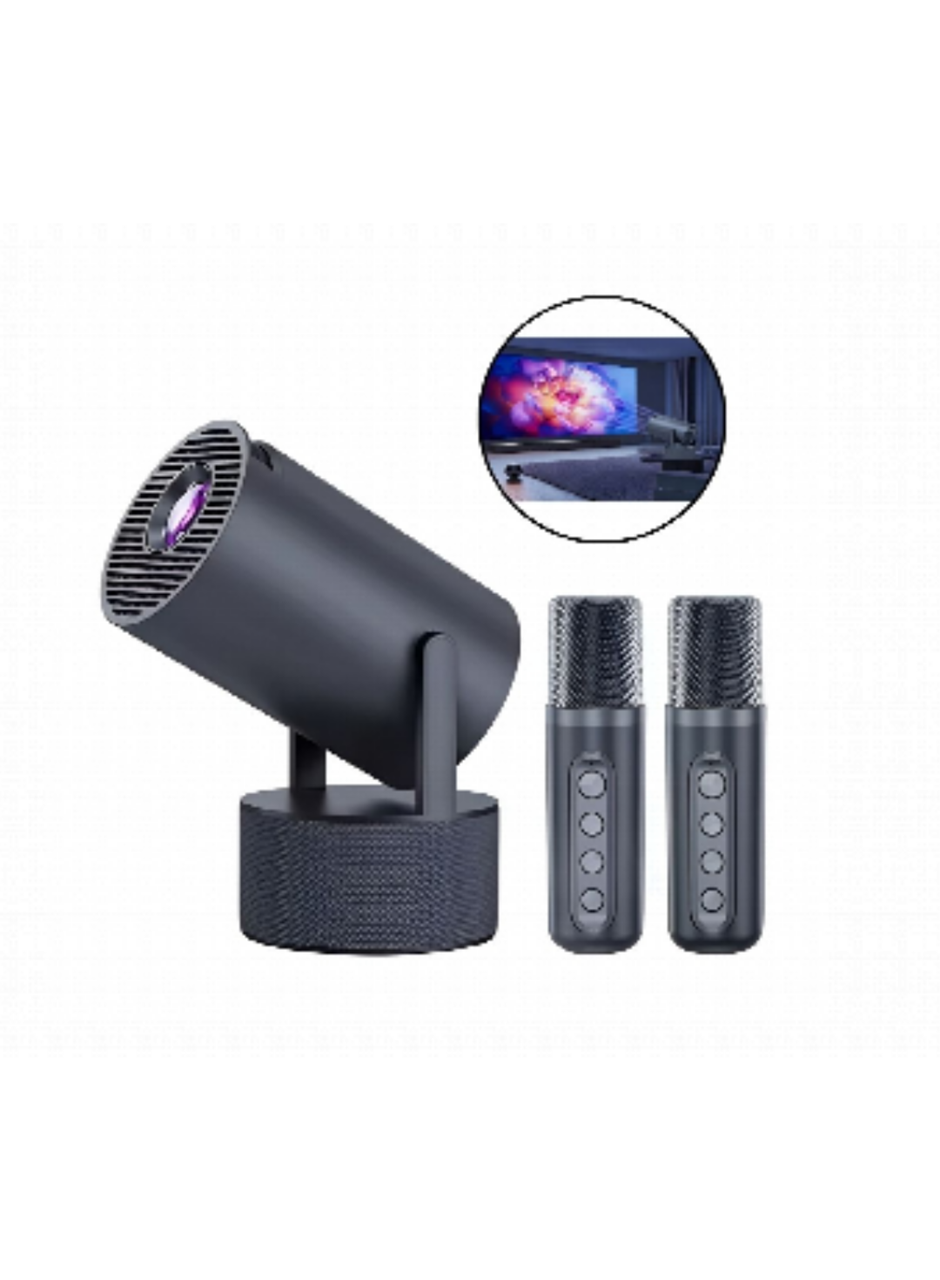 Akıllı Projeksiyon Cihazı Karaoke Mikrofonlu 1080P Android