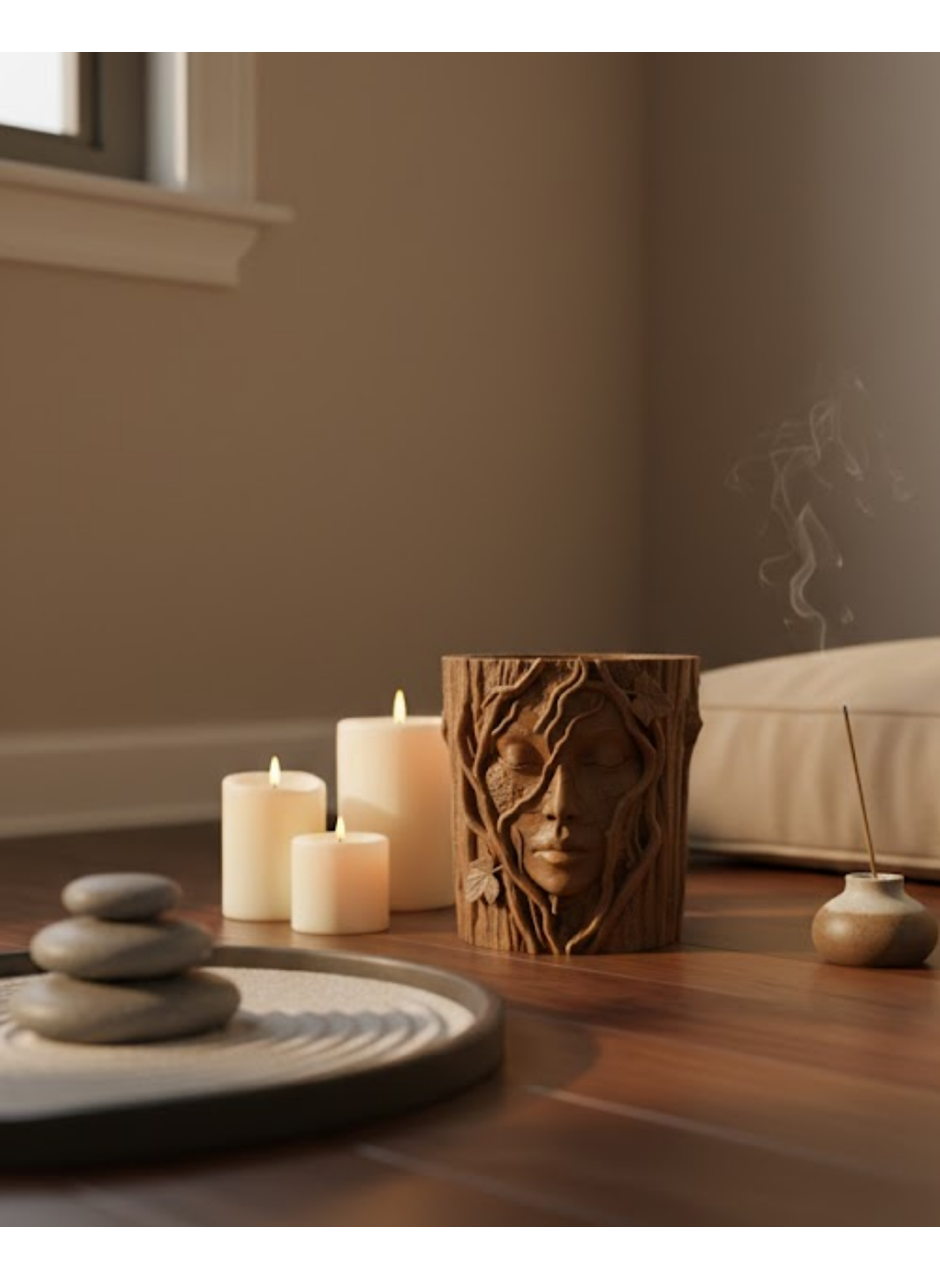 3D Yüz Figürlü Doğa Konseptli Dekoratif Saksı Şık Vazo Tasarımı