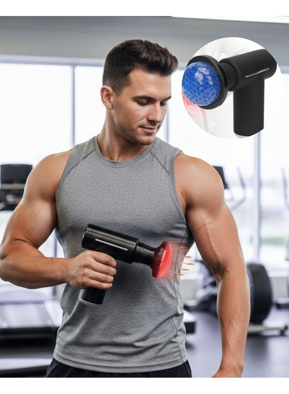 Şarjlı Masaj Tabancası Sıcak Soğuk Terapi Sessiz Güçlü Motorlu