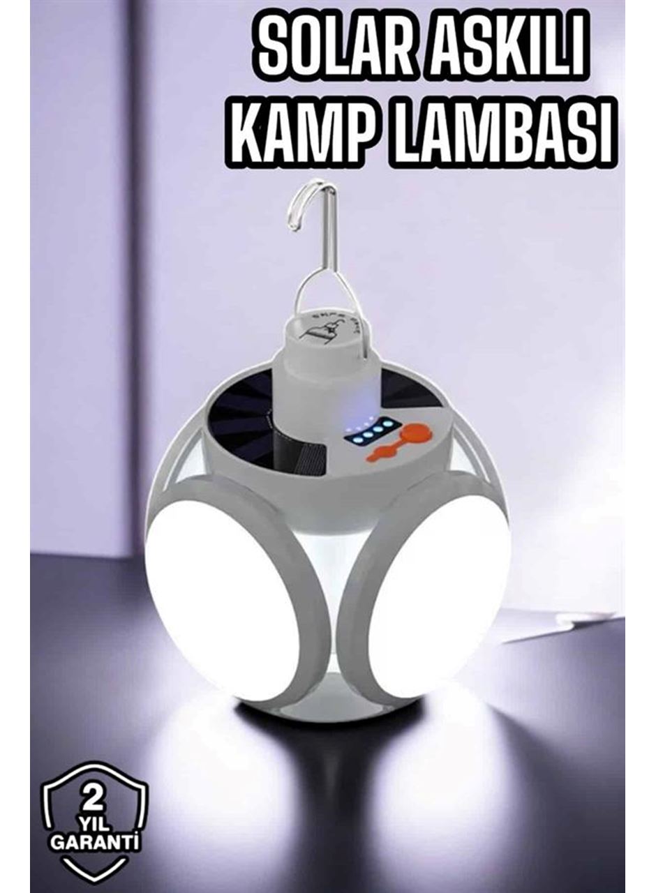 Güneş Enerjili Solar Aydınlatma Kamp Çadır Lambası Şarjlı Ampül Led Şarjlı El Feneri Işıldak
