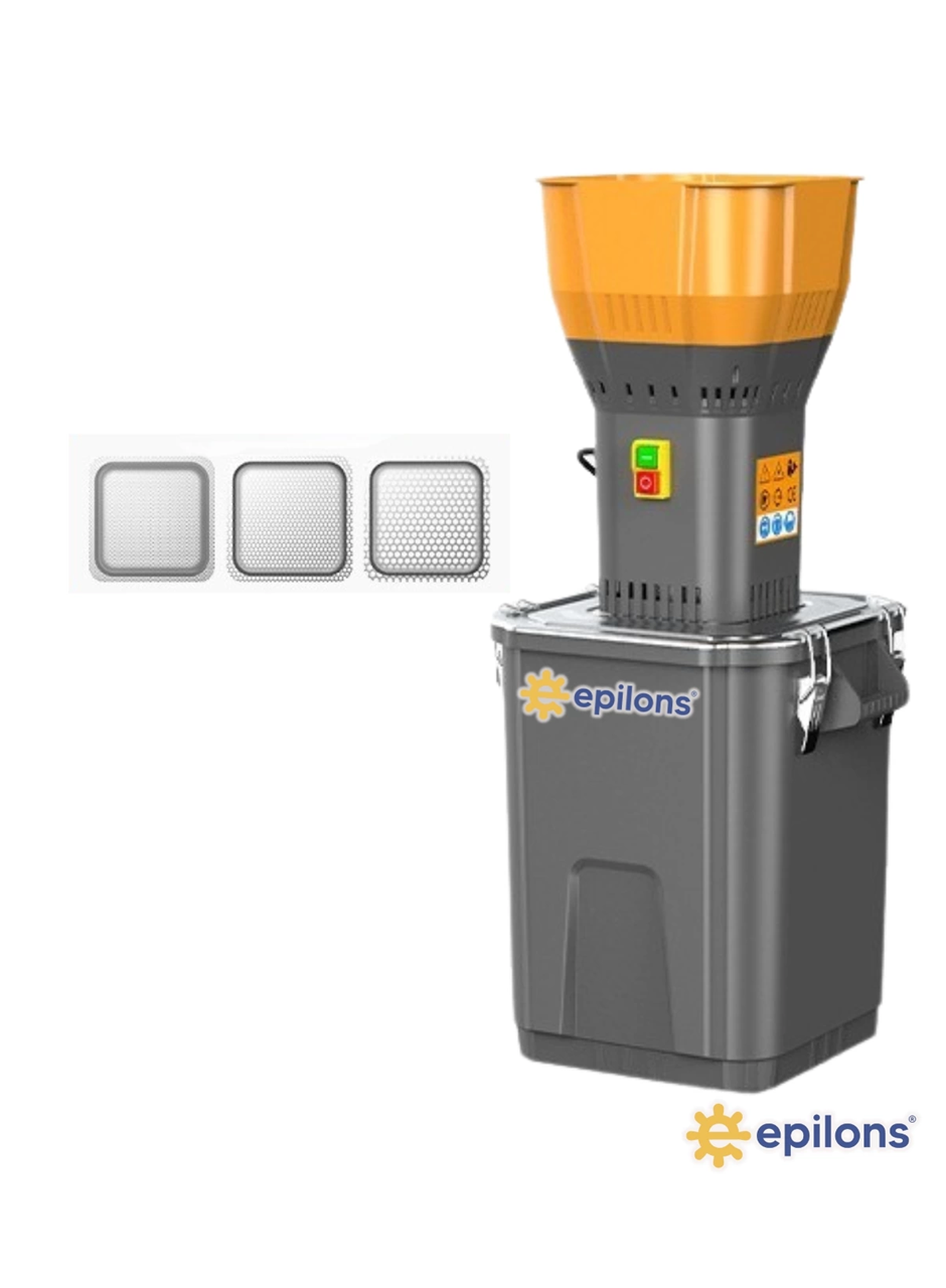 55’lik Profesyonel Yem Kırma Makinesi – 9 Elek Hediyeli Paslanmaz Tahıl Öğütücü Değirmen 1300 w (