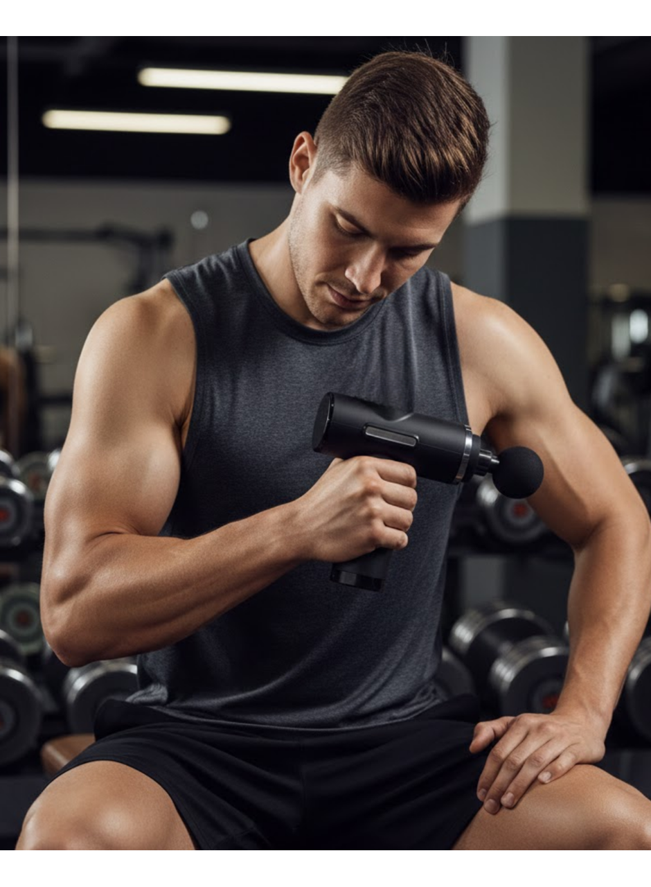 Şarjlı Masaj Tabancası 4 Başlıklı Mini Masaj Tabancası ve Masaj Aleti