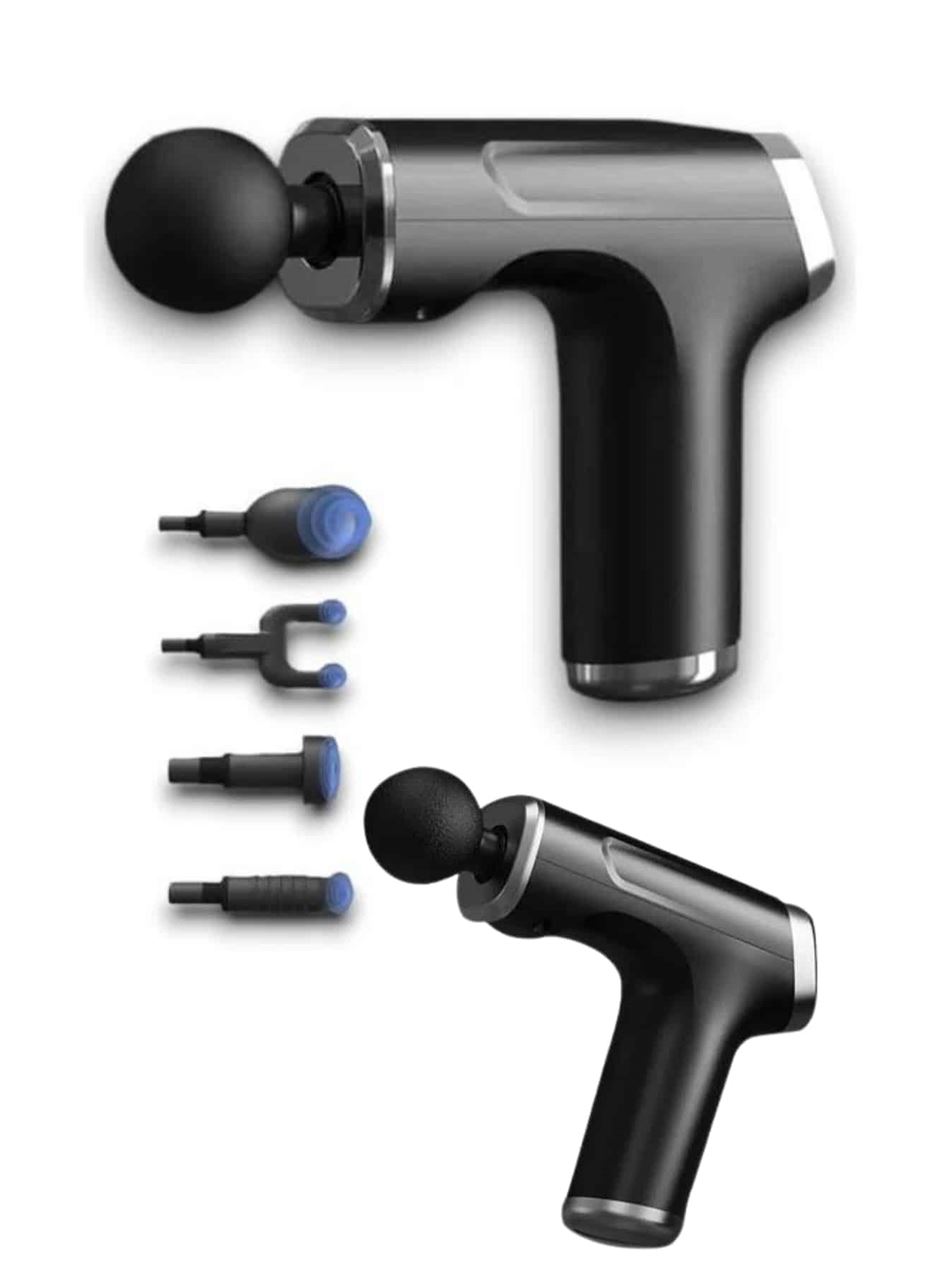 Profesyonel Masaj Tabancası Sporcu Masaj Aleti 4 Başlıklı Şarjlı Titreşimli