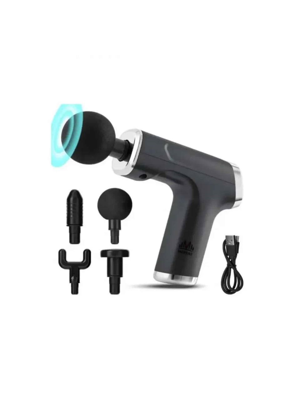 Profesyonel Masaj Tabancası Sporcu Masaj Aleti 4 Başlıklı Şarjlı Titreşimli