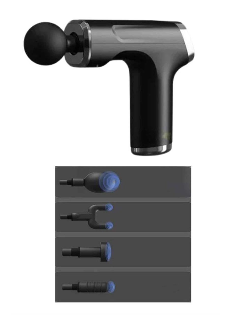 Profesyonel Masaj Tabancası Sporcu Masaj Aleti 4 Başlıklı Şarjlı Titreşimli