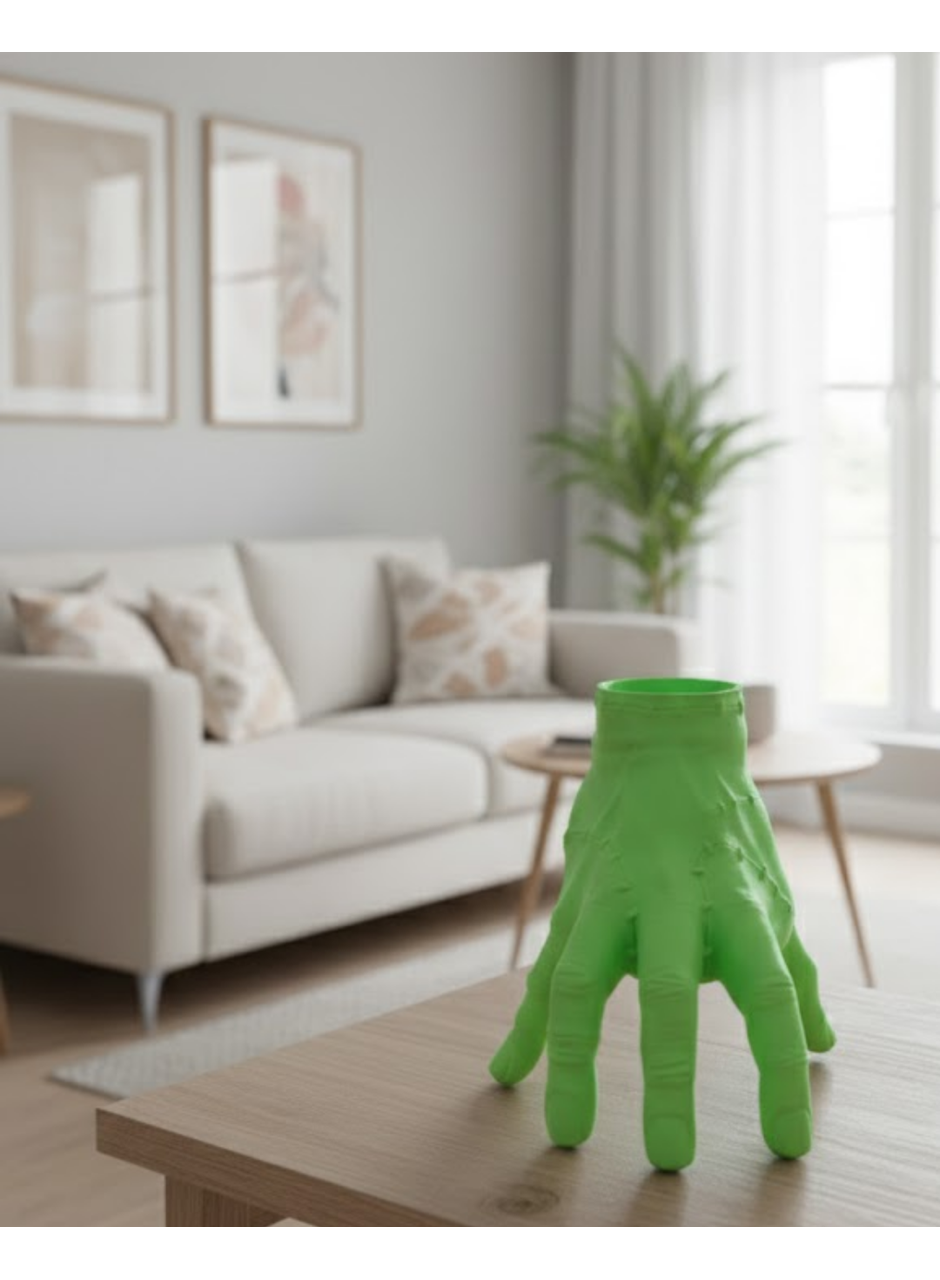 3D Yeşil El Biblo 27x22 cm Dikkat Çekici Ev Dekorasyonu