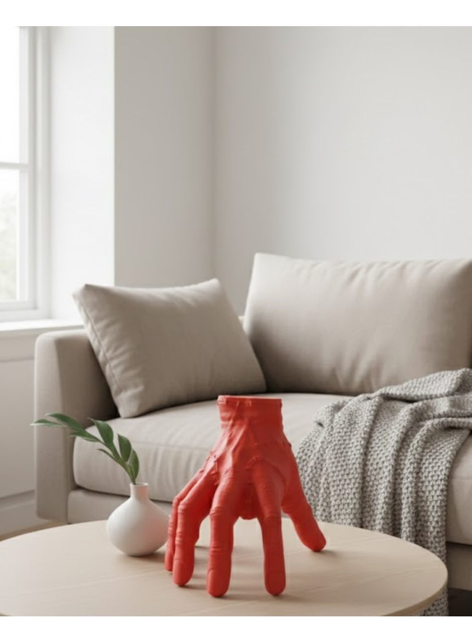 3D Kırmızı El Dekor 17x16 cm Gotik ve Modern Tasarım Obje