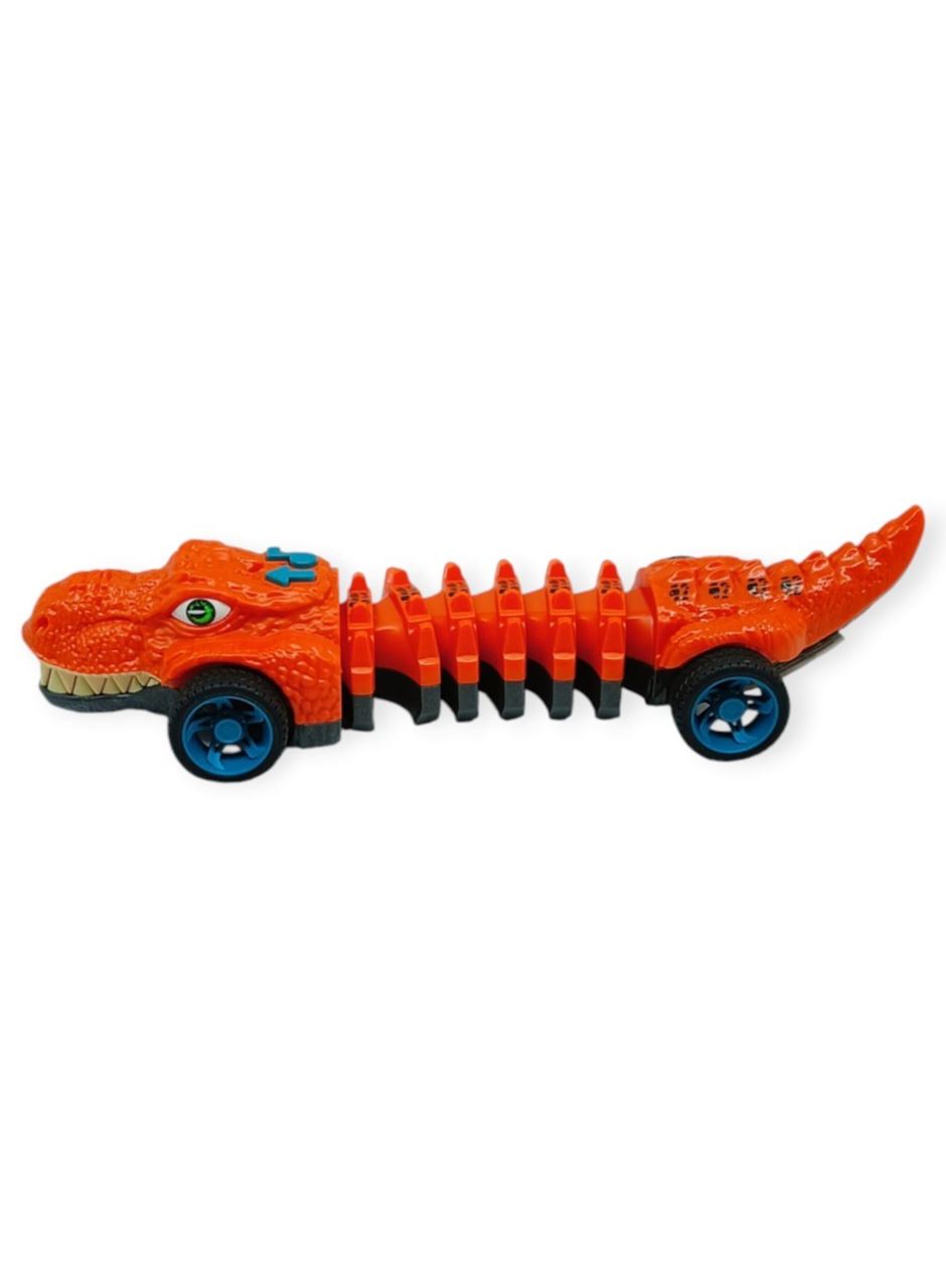 Timsah Araba - Otomatik Hareketli Sesli Işıklı 32 cm - Koyu Turuncu Timsah