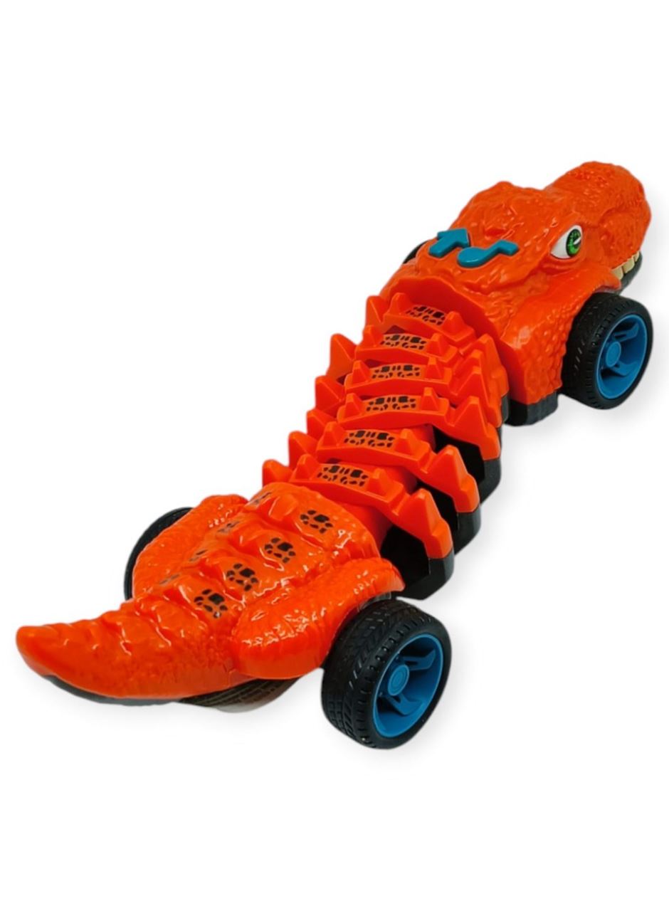 Timsah Araba - Otomatik Hareketli Sesli Işıklı 32 cm - Koyu Turuncu Timsah