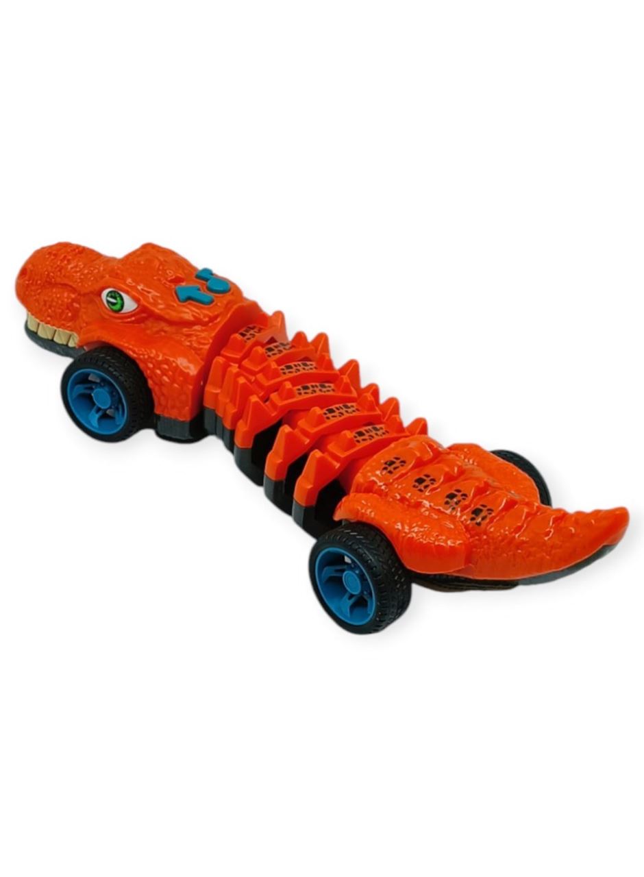 Timsah Araba - Otomatik Hareketli Sesli Işıklı 32 cm - Koyu Turuncu Timsah