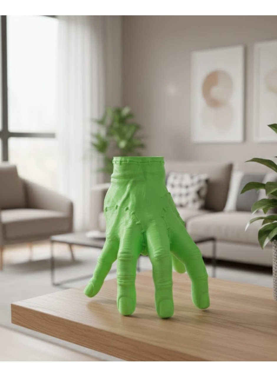 3D Yeşil El Dekoratif Heykel 27x22 cm Büyük Boy Modern Tasarım