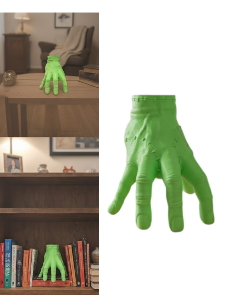 3D Yeşil El Dekoratif Heykel 27x22 cm Büyük Boy Modern Tasarım